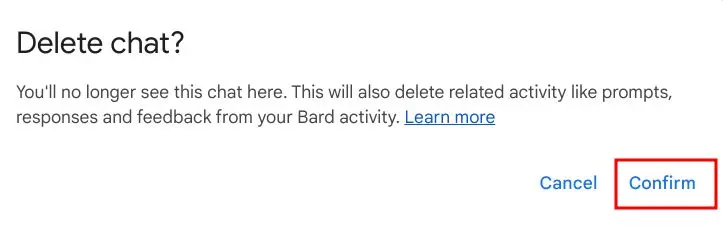 Delete Your Google Bard Chat History