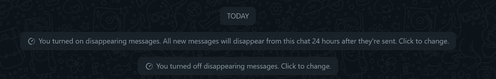 disappearing messages confirmation Neuraon